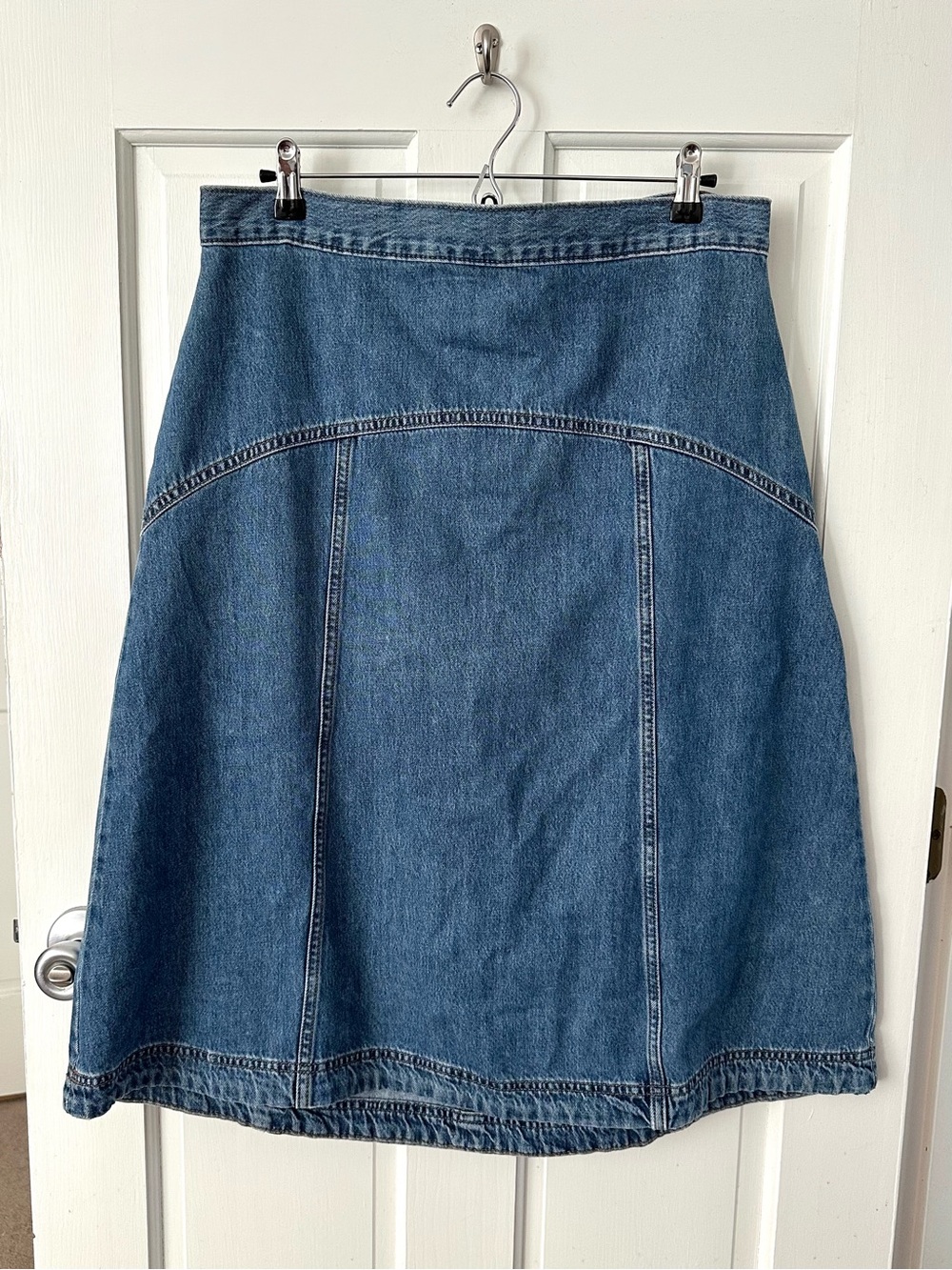 Old Navy Drapey Denim Western Midi Skirt High Rise Bekkah Size 12